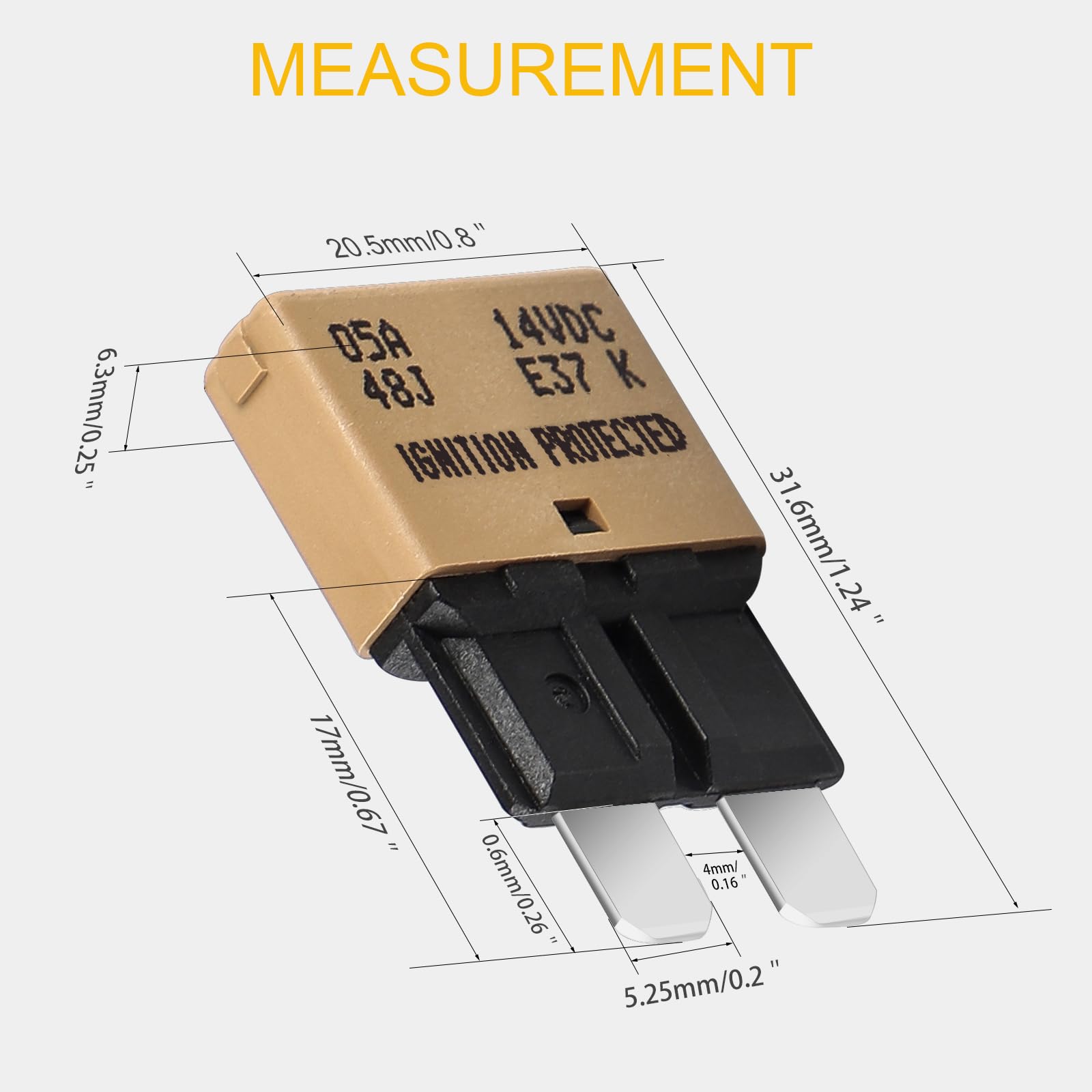 Gloso Circuit Breakers E37 Auto (T1) Reset Low Profile Atc/Ato - (25A - 3 Pack)