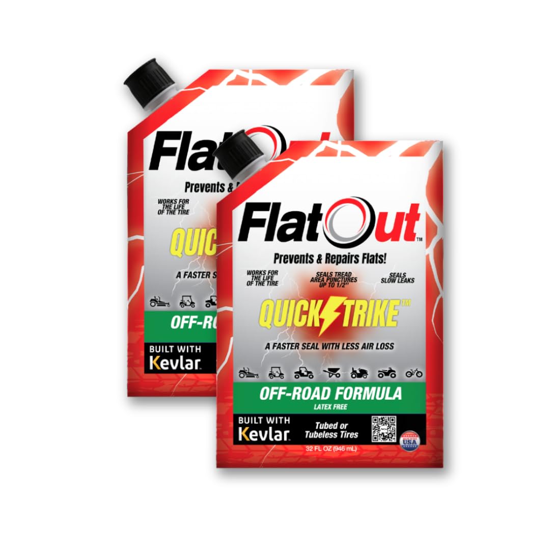 QuickStrike Tire Sealant - Off-Road Formula - New & Improved - Prevents Flat Tires - Seals Leaks - Contains Kevlar - Tubeless Ti