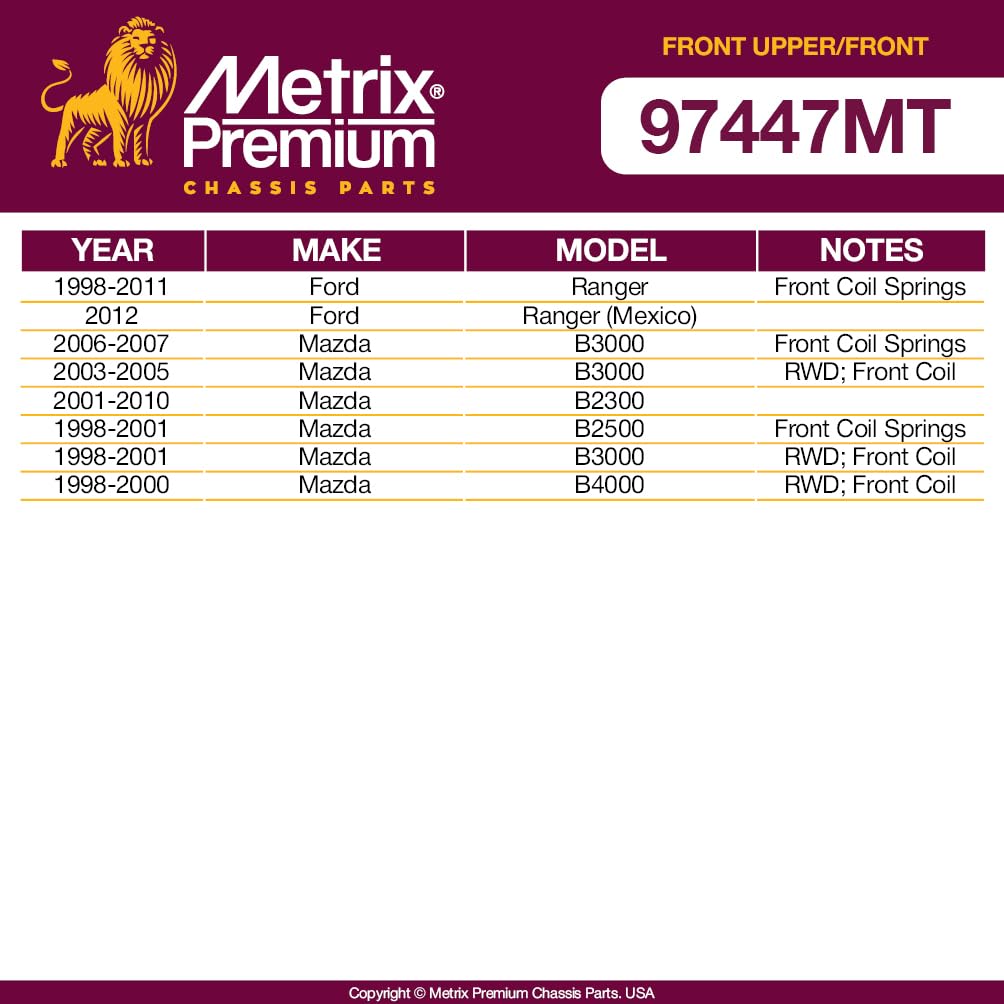 Metrix Premium Chassis Parts - 4 Pc Front L/R Upper Control Arm & Front Sway Bar Stabilizer End Link Kit Fits 98-11 Ford Ranger,