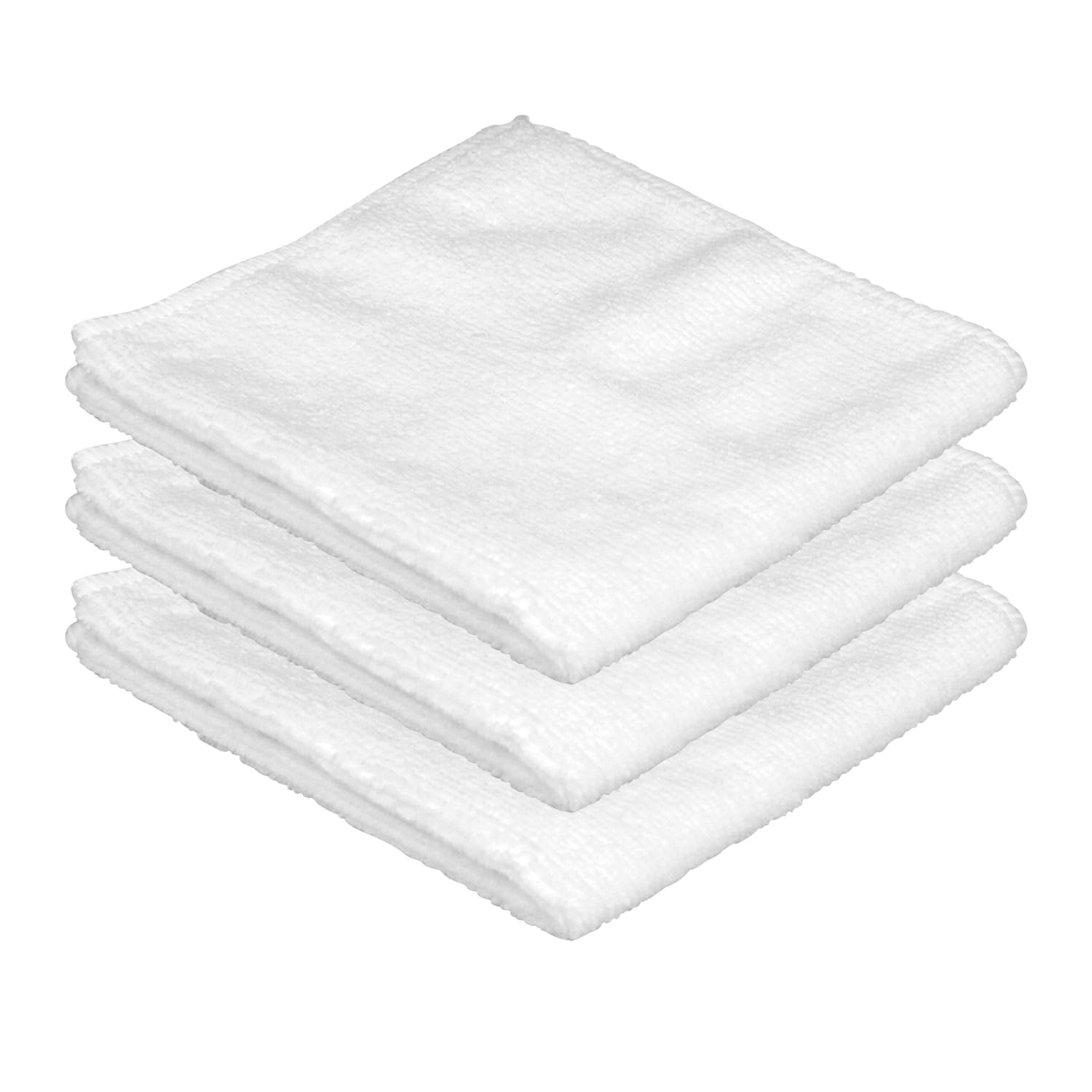 KyltoSynth Microfiber Cleaning Cloth, 3 Pcs White11.8 inch x 11.8 inch, Cleaning Rags, Microfiber Cloth, Multi-Functional Cleani