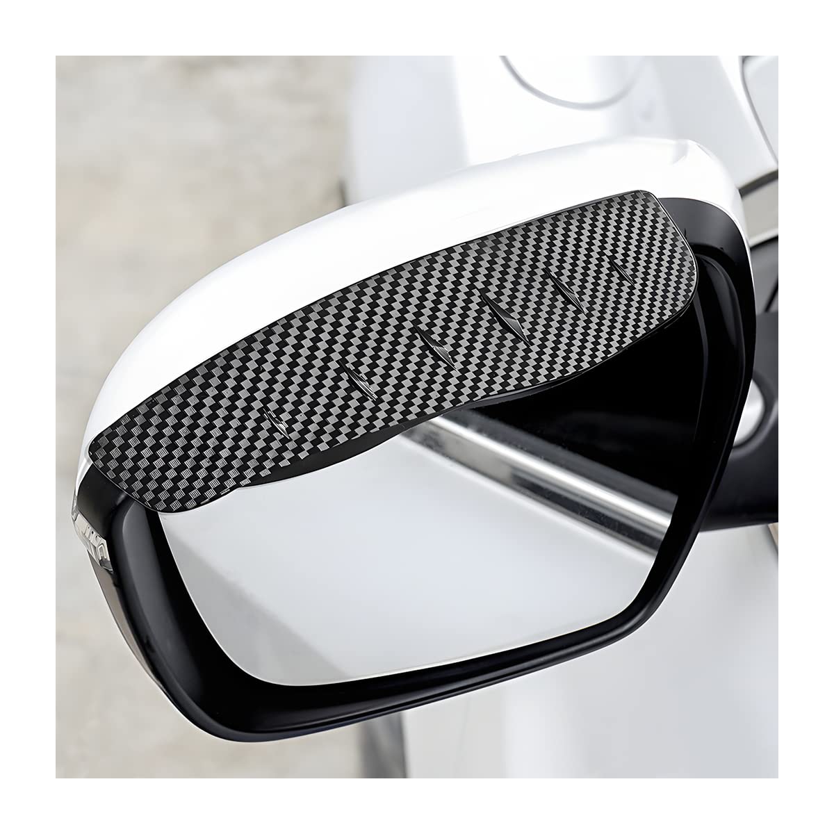 Blilo 2Pcs Smoke Visor Guards For Car Side Mirrors - Waterproof Carbon Fiber Auto Rain Eyebrows For Cars, Trucks And Suvs - Univ