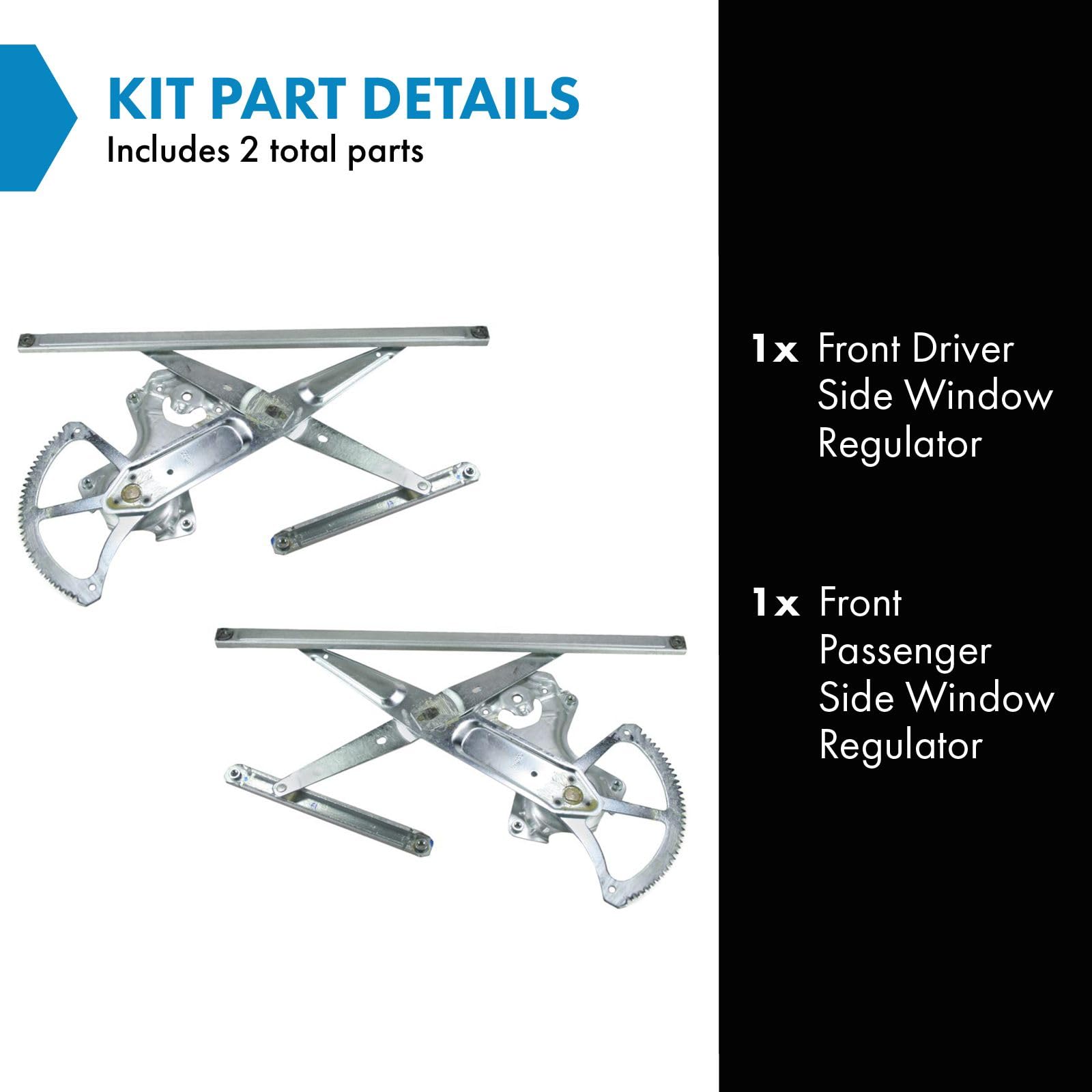 Trq Front Power Window Regulator Set Compatible With 06-17 Lexus