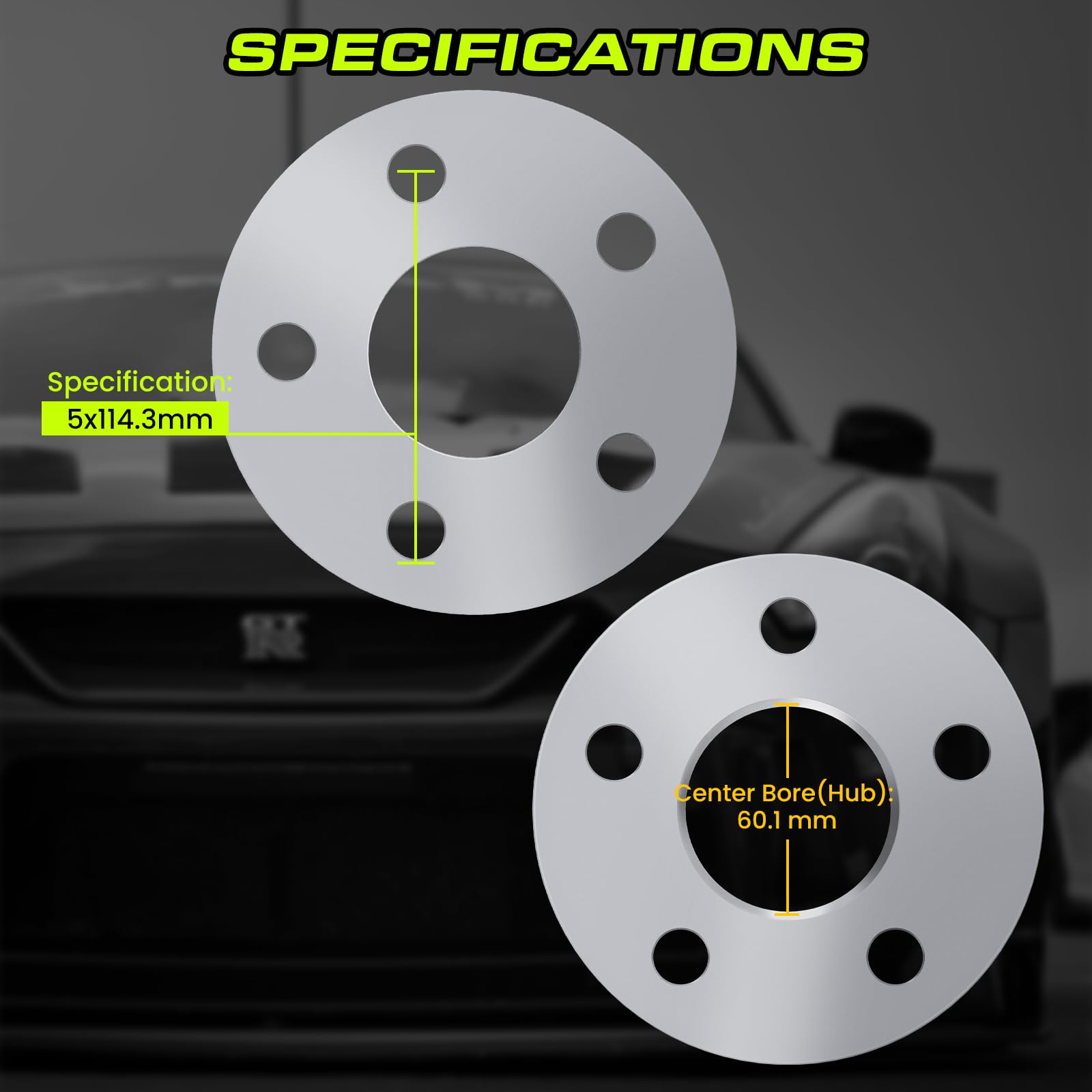 Customadeonly 10mm Hubcentric Wheel Spacers 5x114.3 for Lexus ES300, GS300, IS250, LS400, RC300, Camry, Tacoma - Silver