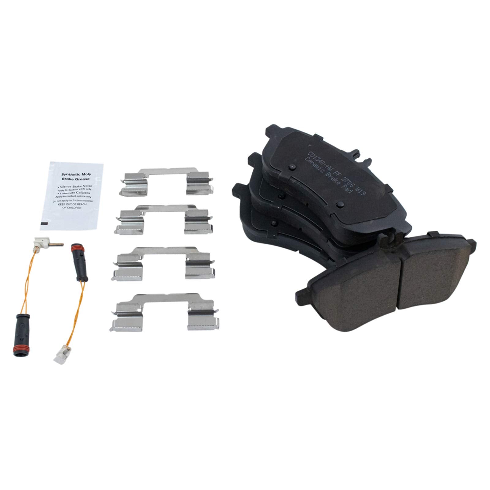 Trq Front Brake Pad & Rotor Kit Brake Pads Brake Rotor Ceramic Compatible With 2015 Mercedes-Benz C250