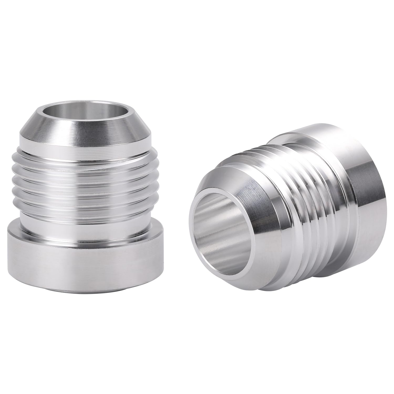 Podavelle 12AN Male Flare Weld On Fitting Bung Adapter for Fuel Oil Hose Tank Aluminum, Pack of 2