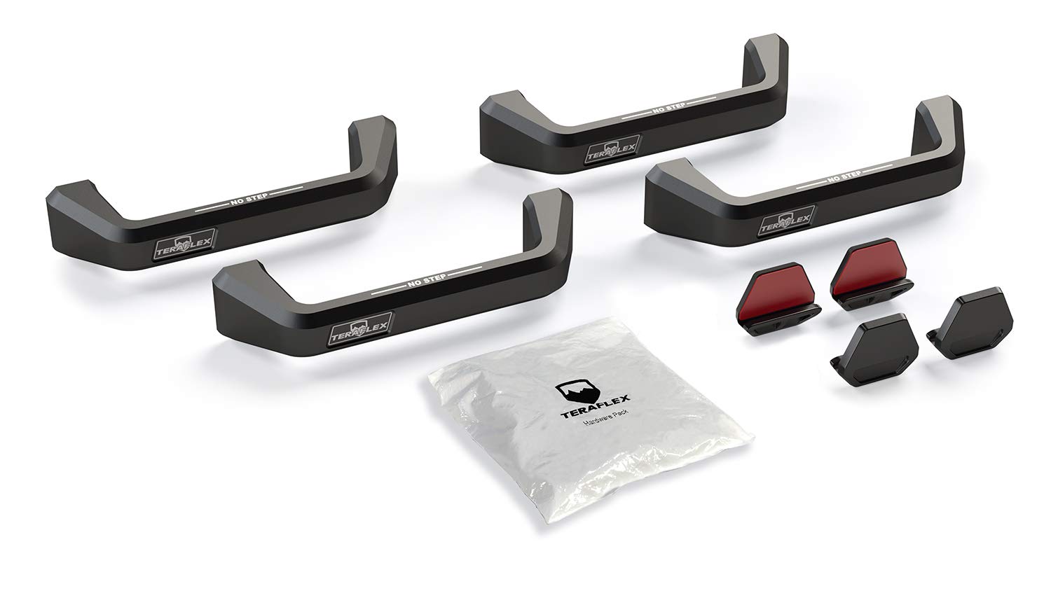 TeraFlex Hard Top Handle Kit for Jeep Wrangler JK, Model 4830400, Black Rubber