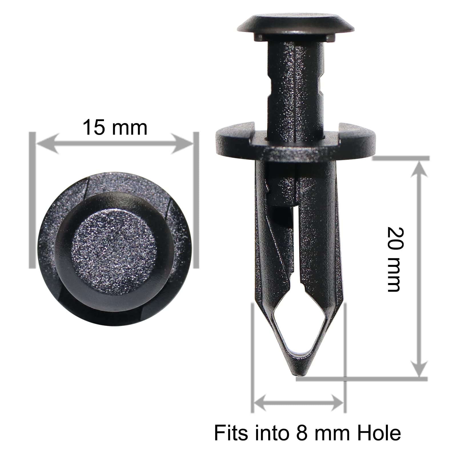 Woodzdon Pack of 100 Replacement for Can Am 293150089 ATV UTV Fit 8mm 5/16 inch Hole Fender Rivet Plastic Clip Push Pin Splash G