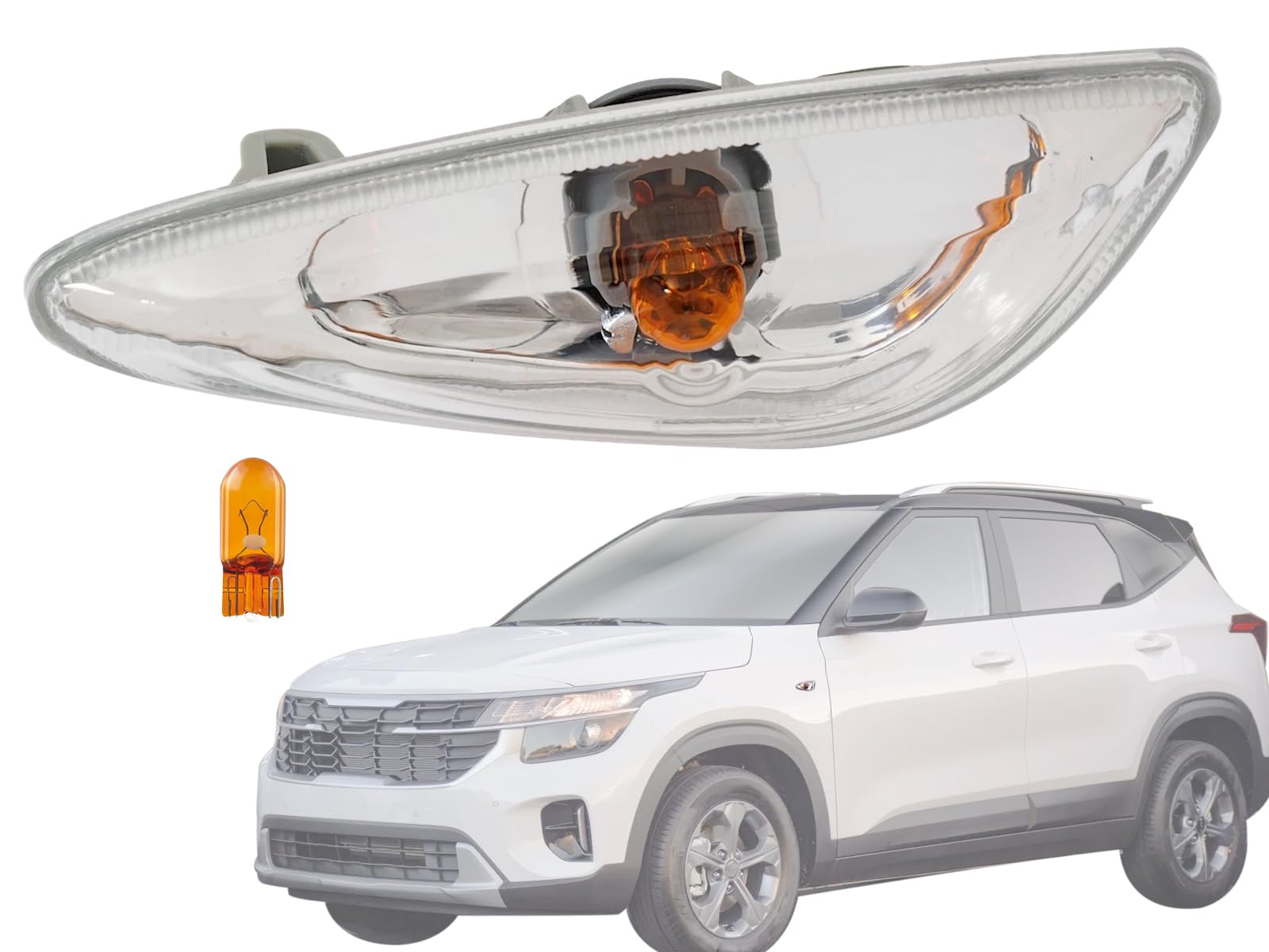 KAP Replacement for Front Side Marker Lamps 2021-2025 Seltos LX Model Driver Left Side Bulb Included 92301K0000 KI2570102