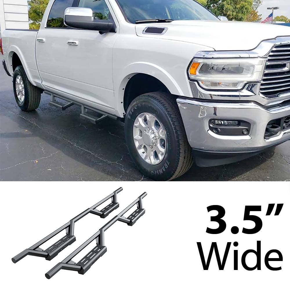Hd Ridez Stainless Steel Drop Steps Armor Compatible With Ram 1500 2009-2018 Crew Cab & Ram 2500 3500 2010-2024 (Nerf Bar Side Steps Side Bars)