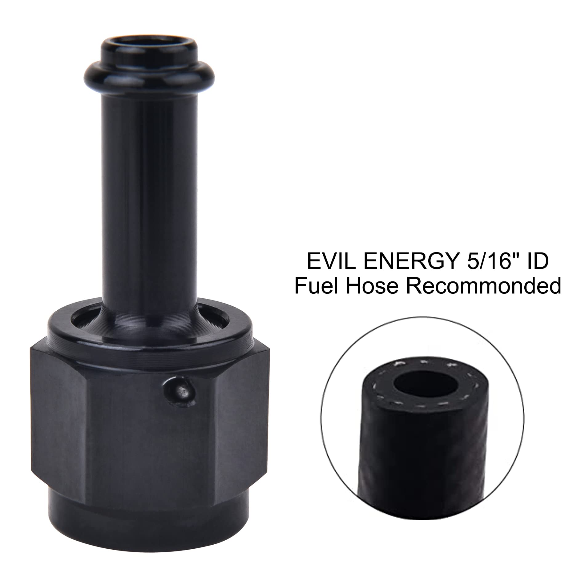 EVIL ENERGY 6AN Female to 5/16'' Barb Hose Fitting Straight Swivel 2PCS