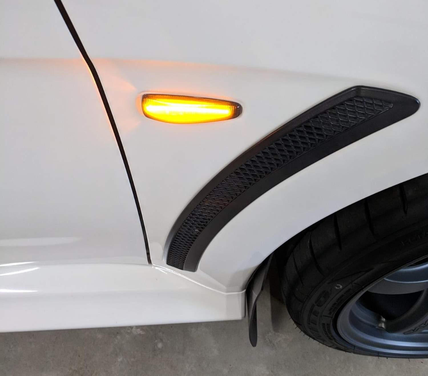 Ijdmtoy Clear Lens Amber Full Led Front Side Marker Lights Compatible With Mitsubishi Lancer Evo X Mirage Outlander Sport, Power