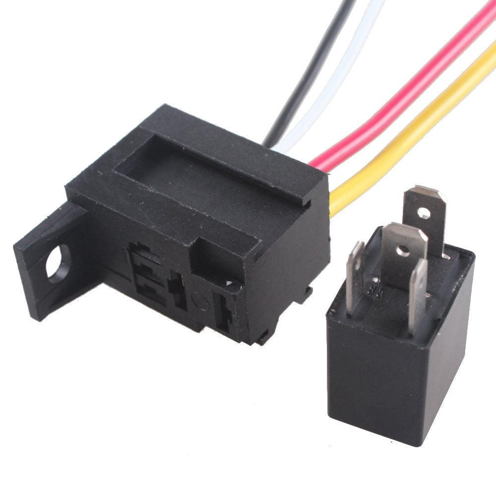 Esupport Heavy Duty Car Automotive Relay 12V 30A Spst 4Pin Socket Plug Pack Of 5