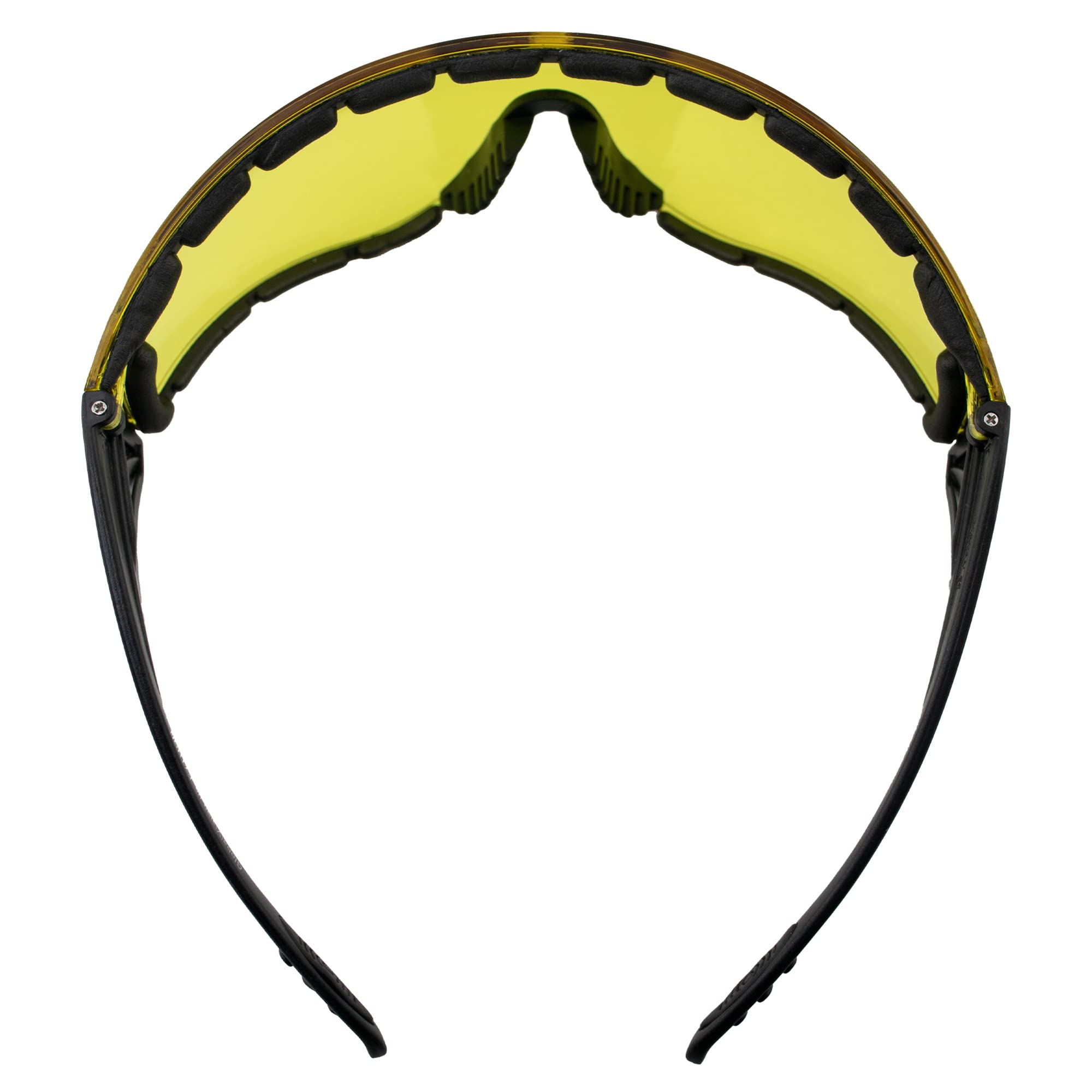 Set Of 3 Pairs: Padded Motorcycle Riding Glasses - Day Night Dawn Dusk Smoked Clear Yellow Shatterproof Polycarbonate Lenses Uv4