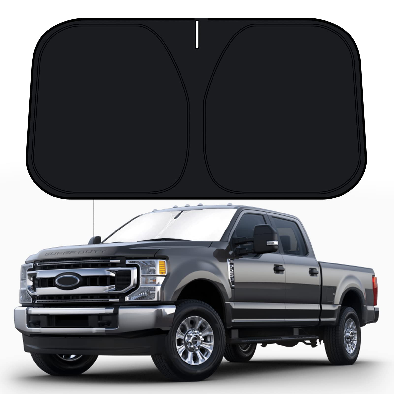 D-Lumina Windshield Sun Shade For 2017-2024 Fo-Rd F250 F350 F450 F550 Super Duty 2/4 Door Accessories, Front Window Sunshade Sun