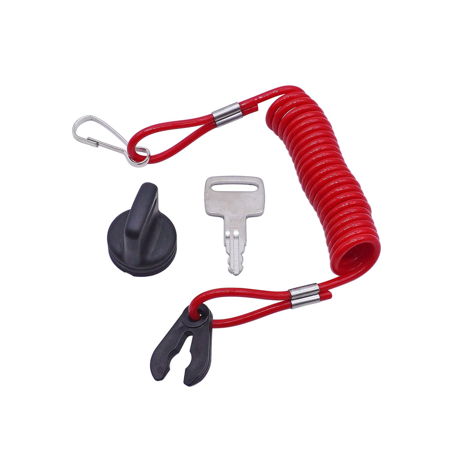 731 Ignition Key & Key Cap 703-82577-00-00 with Engine Stop Lanyard 682-82556-00-00,Replacement Ignition Key 90890-56007-00 Comp
