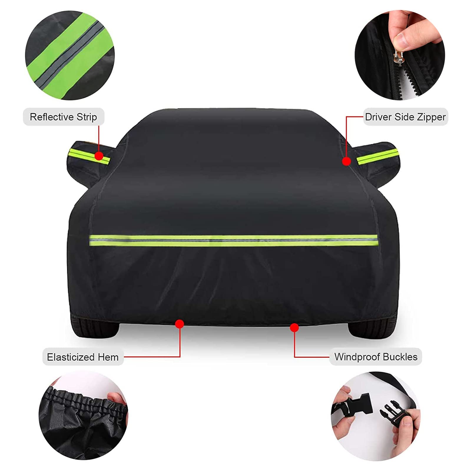 Waterproof Car Covers Replace For 2005-2023 Toyota Avalon, 6 Layers All Weather Custom-Fit Car Cover With Zipper Door & Windproo