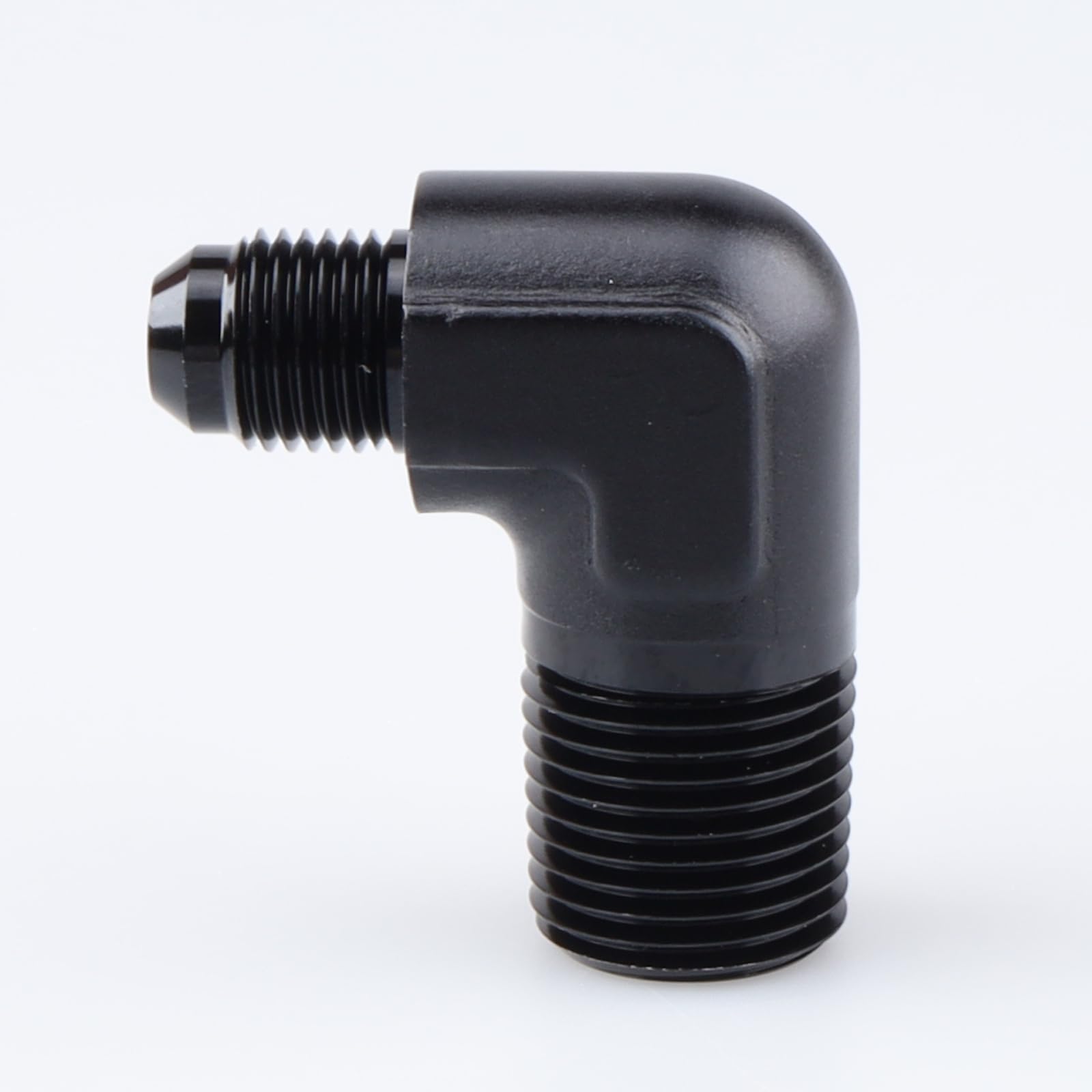 AC PERFORMANCE Black Aluminum 90 Degree Elbow -6 AN AN6 Male To 1/2  NPT Male Fitting Adaptor Connector