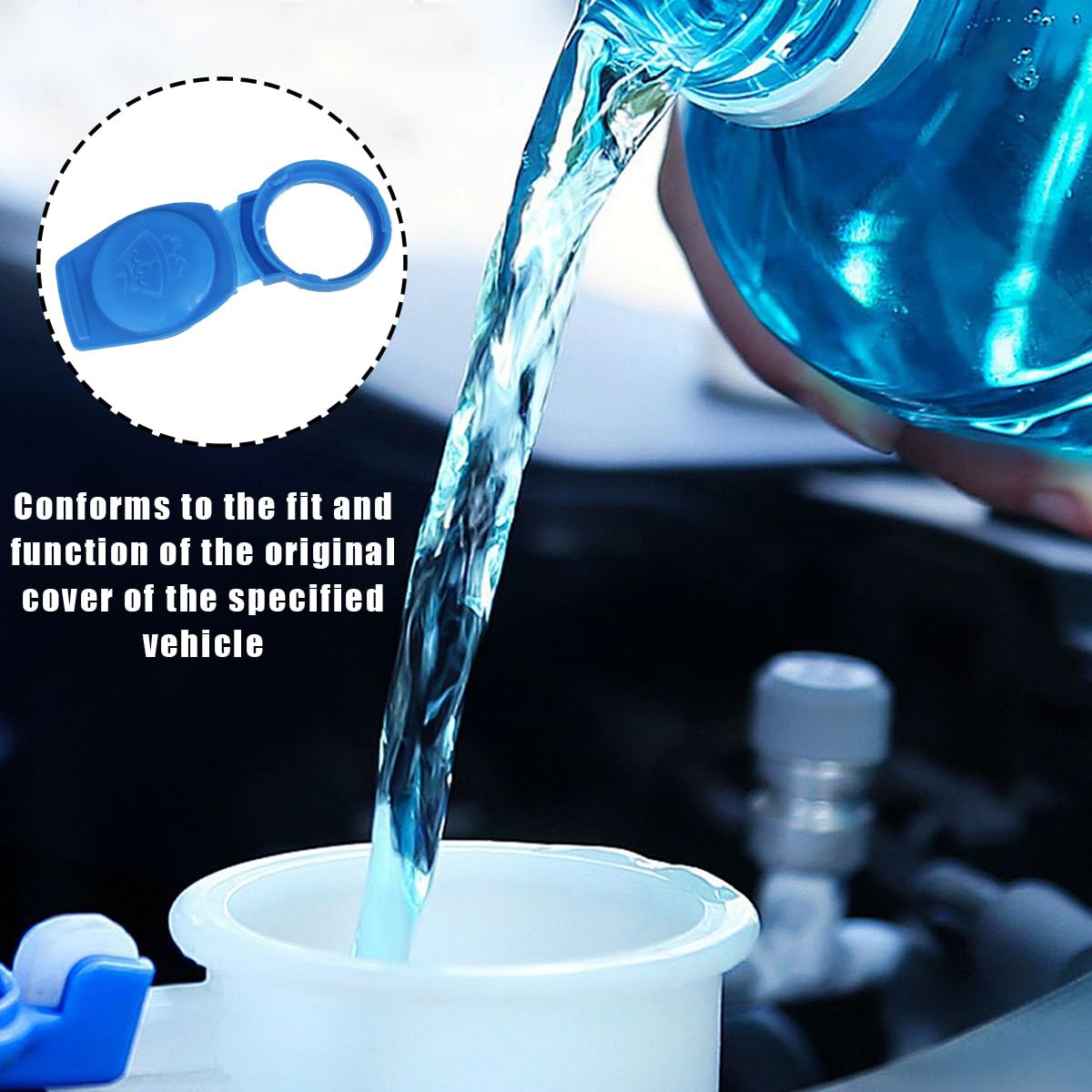 Suvnie Windshield Wiper Washer Fluid Reservoir Tank Bottle Cap Cover, Oe Number 3Q0955455, Car Wiper Bottle Cover Replacement Co