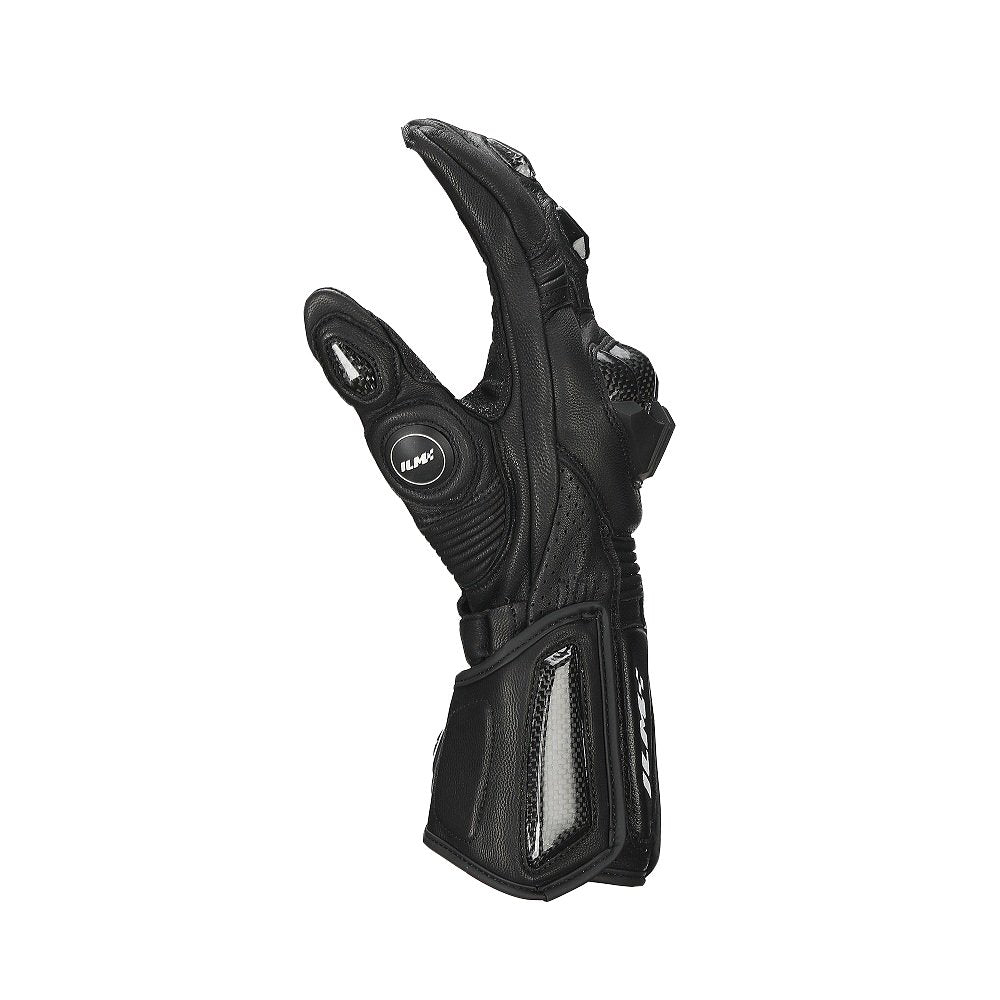 Ilm Air Flow Leather Motorcycle Gloves For Men And Women Model-Grc01L (Xl, Black-Long)