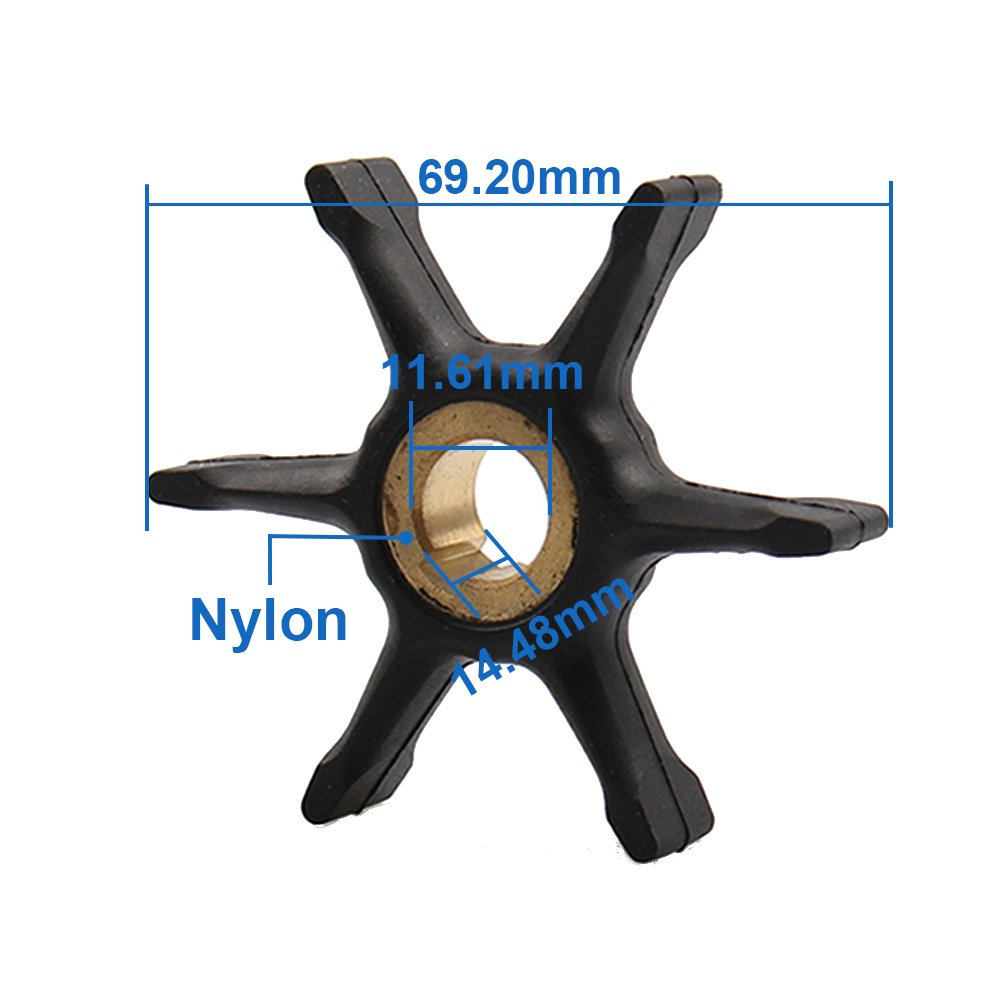 big-autoparts Water Pump Impeller for Johnson & Evinrude 10 hp 15 hp 18 hp 20 hp 25 hp Motor Compatible 47-00586 375638 775518 M