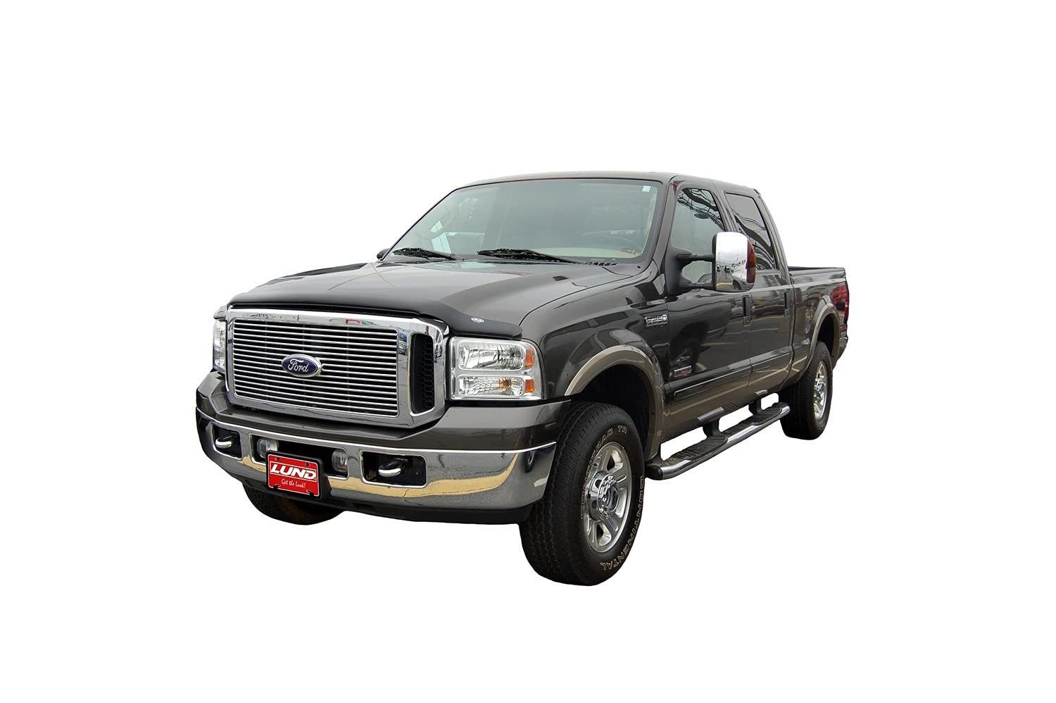 Auto Ventshade [Avs] Hoodflector / Hood Shield | Fits 1999 - 2007 Ford F-250/F-350/F-450/F-550 Super Duty, 2000 - 2005 Ford Excursion, 1 Pc. | Dark Smoke - 21208