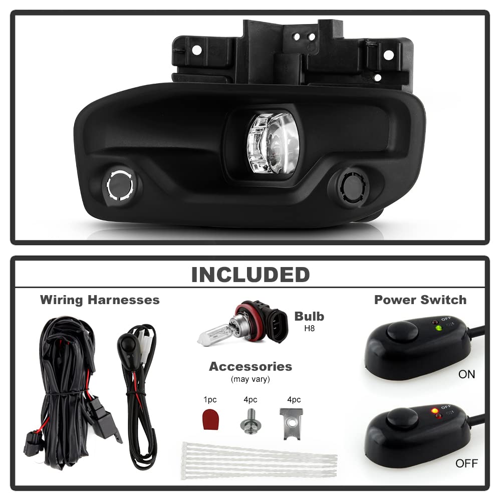 ACANII Fog Lights for 2019-2022 Ram 2500 3500, Clear Lens, Complete Kit with Switch, Left & Right Pair