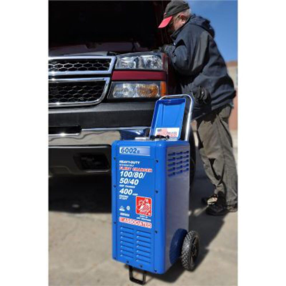 Associated 6002B 400 Amp Charger with Cranking Assist, Multicolor, Steel, 6/12/18/24V, 100/80/50/40 Amp, Portable with