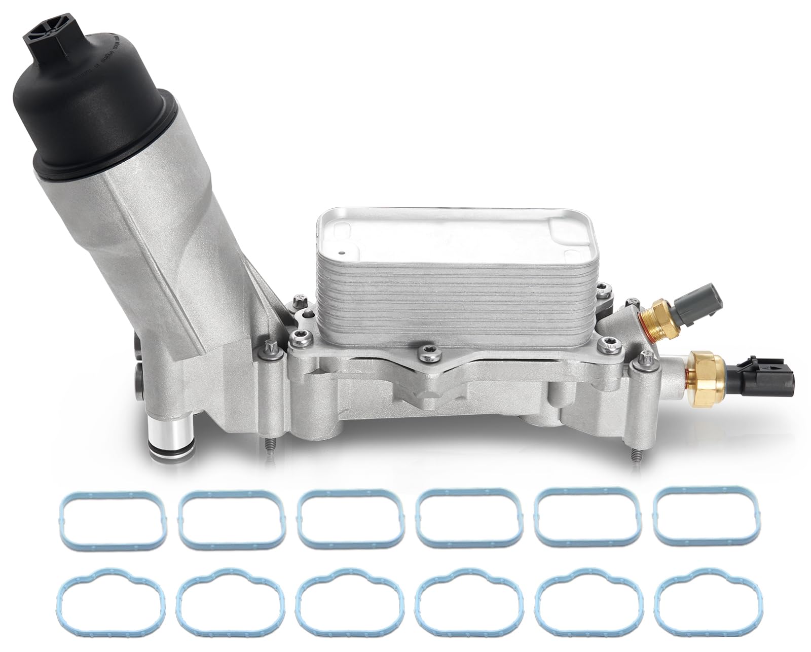 926-959 Aluminum Engine Oil Filter Housing Oil Cooler Kit with Gaskets & Sensors Compatible with 2011-2016 Chrysler Dodge Avenge