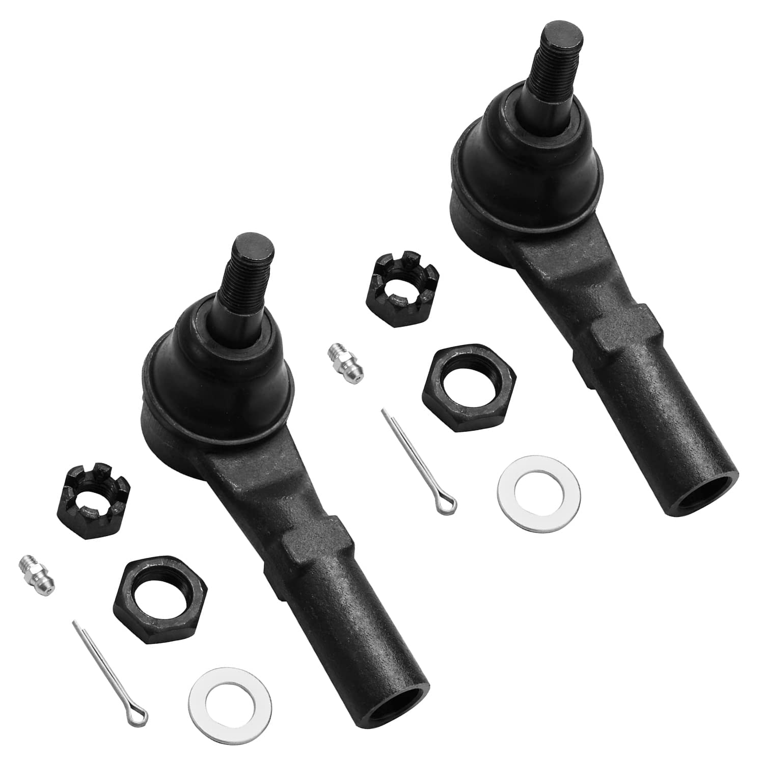 Detroit Axle 12pc 4WD Suspension Kit for Dodge Ram 1500 (2002-2005) - Includes Control Arms, Ball Joints, Tie Rod Ends - Black