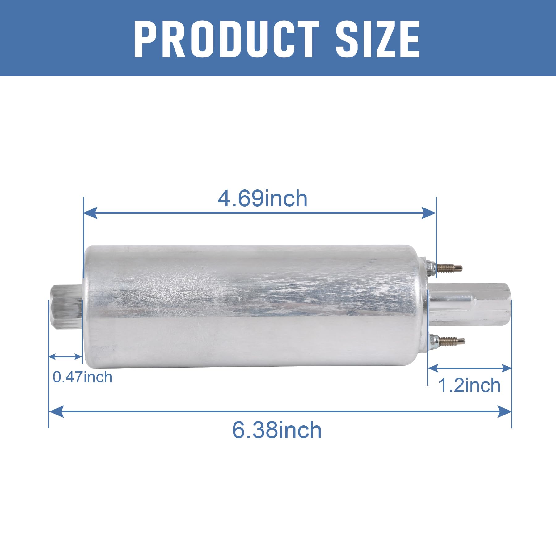 High Flow & Pressure External Inline 255LPH Fuel Pump With Installation Kit Replacement For GSL392, GSL392-400-939, GSL392400939
