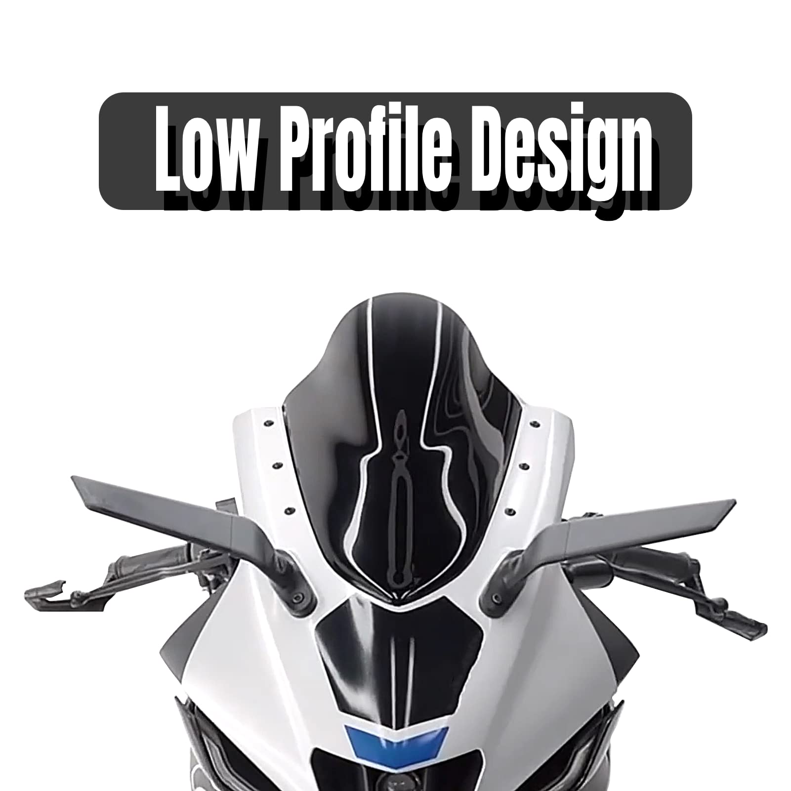 2024 Latest Motorcycle Wing Mirrors Compatible with Ninja 400 Mirrors Honda Kawasaki Suzuki Motorcycle Rearview Mirrors w/Adjust