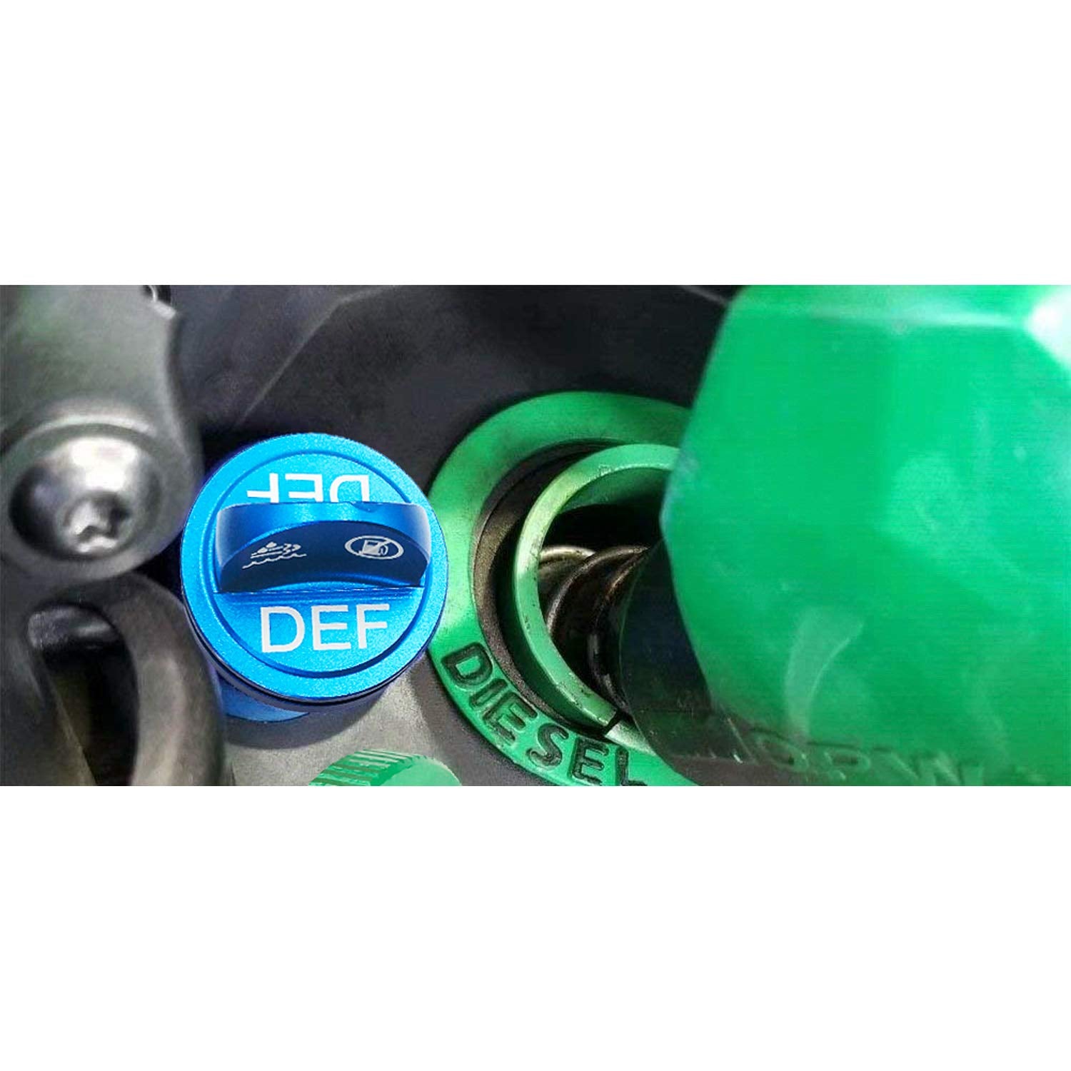 DOCA Aluminum Diesel Fuel Tank Cap Combo for 2012-2018 Dodge Ram 1500 2500 3500 - Hidden Strong Magnetism, DEF-Diesel Cap