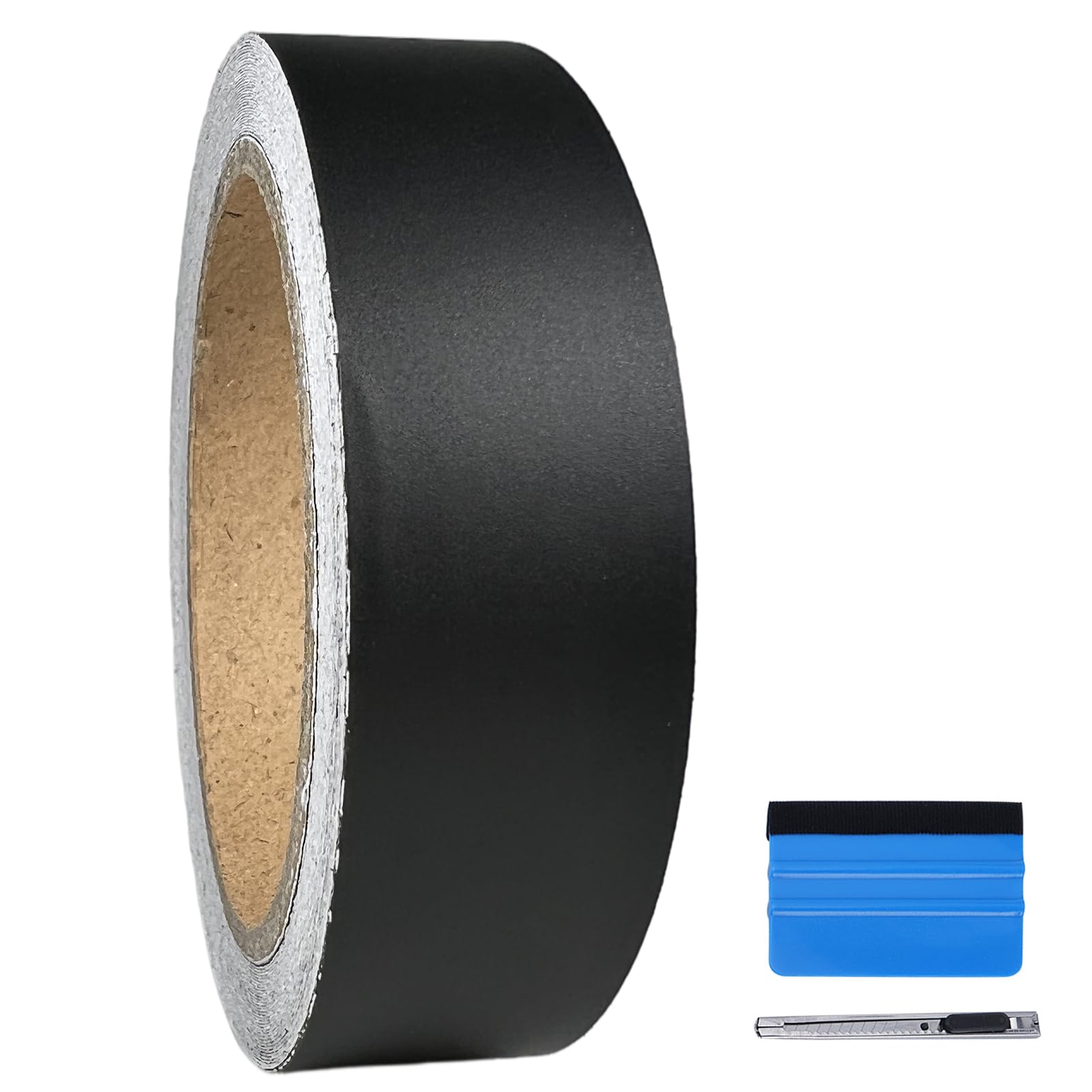 Lzlrun Free Tool Kit Matte Vinyl Tape For Black Out Chrome Delete Window Trim Door Trim (1Inches X 30Feet)