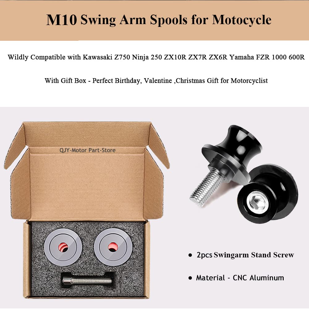 Universal 10mm M10 Swing arm Sliders Spools, Fit with K.T.M Duke 125/200/390 RC 125/200/390 FZR 1000/600R/400 Kawasaki Z750 ER-6