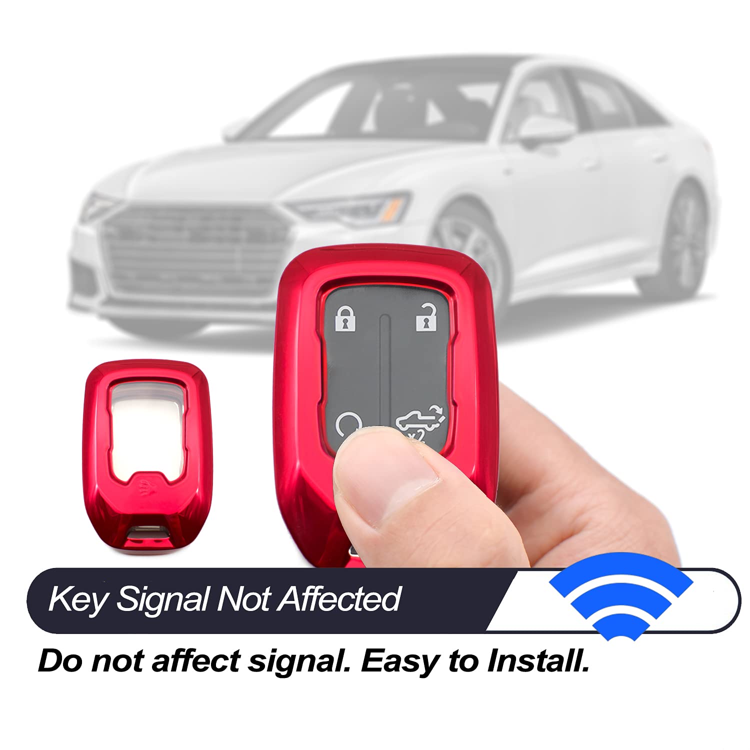 Compatible With 2020 2021 Chevrolet Chevy Silverado 1500 2500 3500 Suburban Tahoe Gmc Acadia Terrain Yukon Red Tpu Key Fob Cover