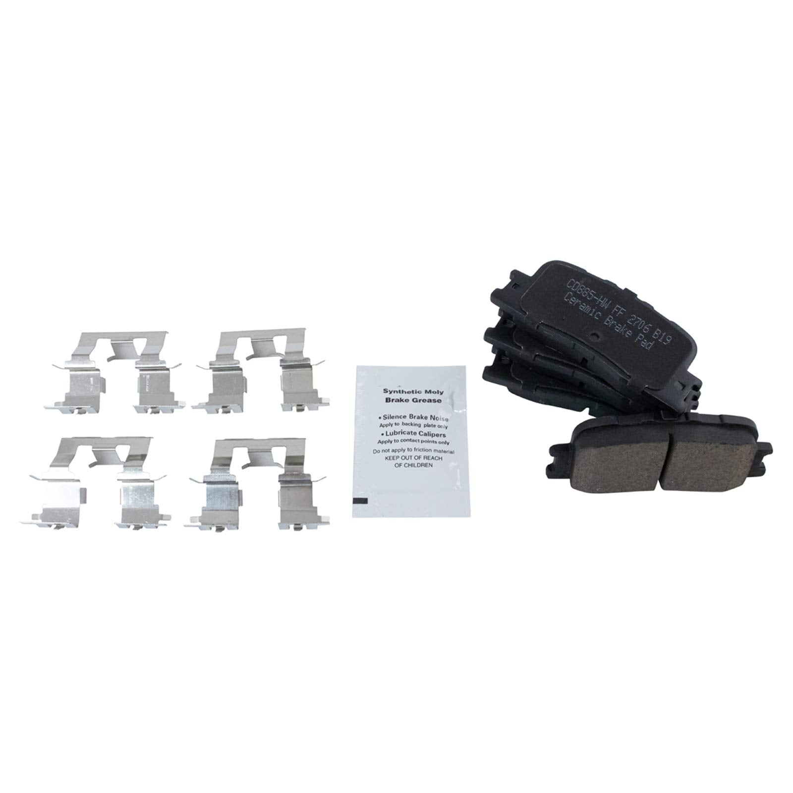 Trq Rear Brake Pad & Rotor Kit Brake Pads Brake Rotor Parking Brake Shoe Set Ceramic Compatible With 2001-2003 Toyota Highlander
