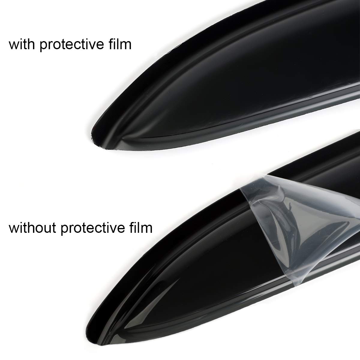 Deebior 4Pcs Original Shatterproof Rainproof Side Window Wind Deflectors Tape On Rain Guards Durable Vent Window Visors Compatib