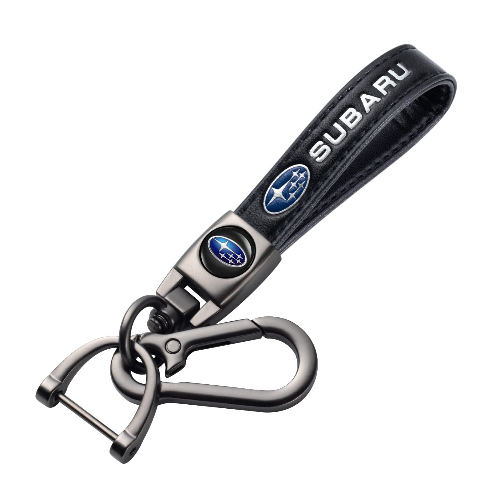 GshionLyfe Car Keychain Keyring Fit Subaru BRZ 2015-up Subaru Legacy Outback, Leather Keychain Lanyard for Car Key Fob Holder, S