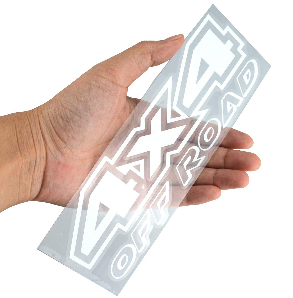 2Pcs 4X4 Offroad Decals, Brushed Print Effect Black Vinyl Replacement Stickers For F150 Gmc Sierra Chevy 1500 2500 Chevrolet Silverado (White)