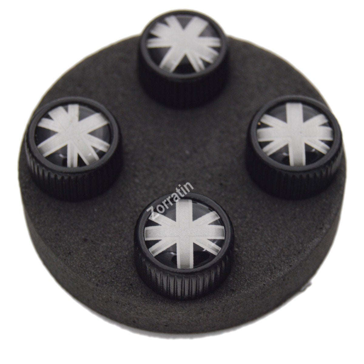 Zorratin Tire Valve Stem Caps - Black Plastic Union Jack Design for BMW Mini Cooper R50 R53 R56 F55 F56 R55 R52 R57 R58 R59 R60 R61
