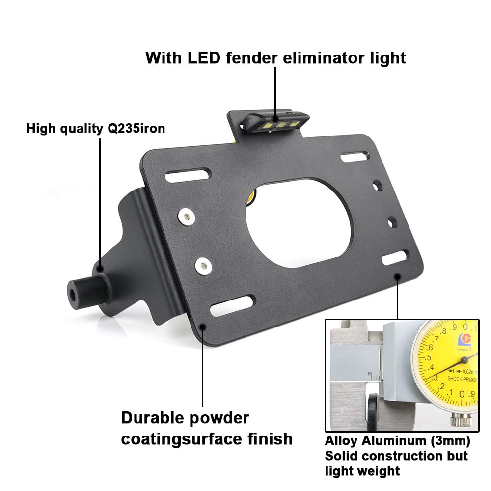 REARACE LED Swingarm License Plate Relocator Kit for Polaris Slingshot SL/LE/Base 2015-2017, Black, Model LK-FE00-3167L