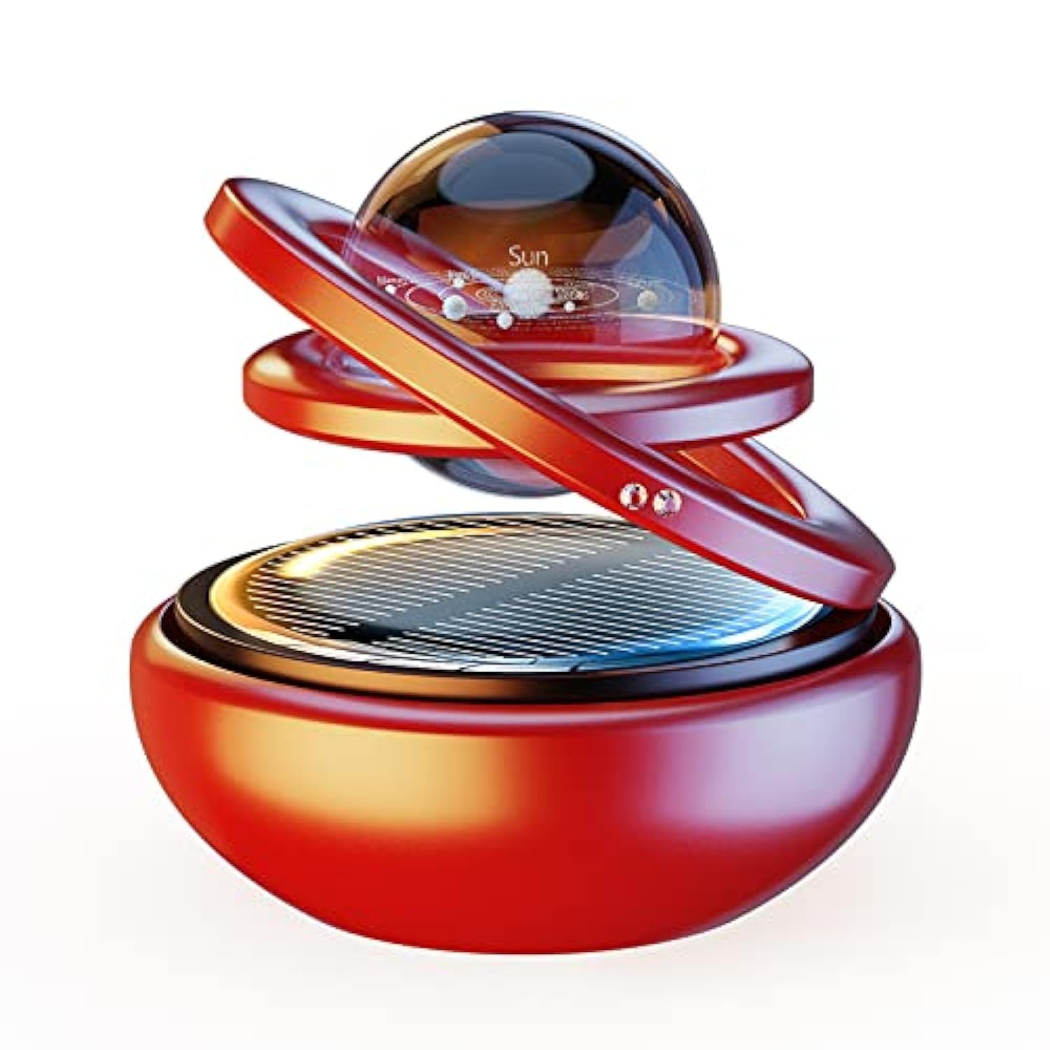 Kwak'S Car Air Freshener Solar Energy Air Purifier For Car Interior Autorotation Decoration Accessories(Red)