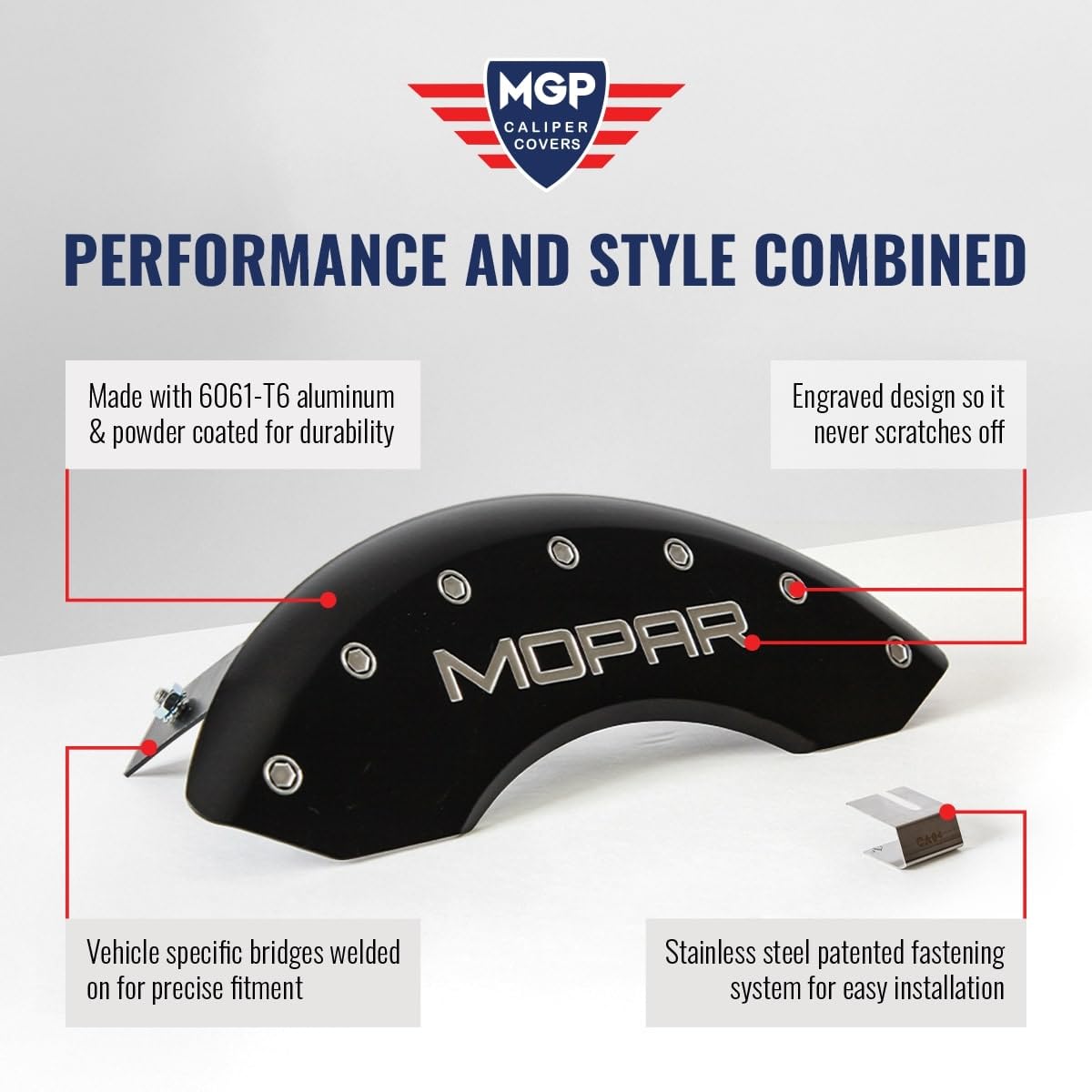 Mgp Caliper Covers - Brake Caliper Covers 2011-2021 Jeep Grand Cherokee 2022 Jeep Grand Cherokee Wk (42020S) Front And Rear Set - Jeep Logo - Yellow