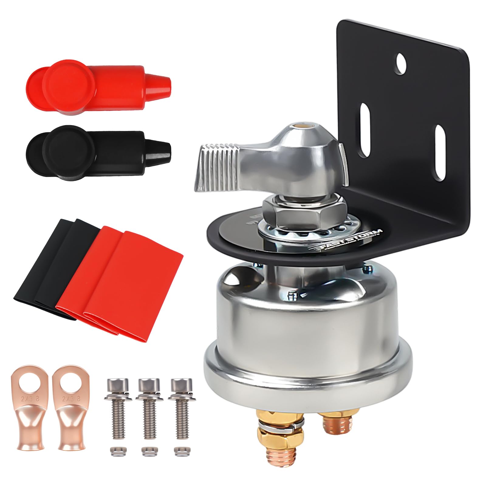 FASTSTORM 200A High Current Master Battery Disconnect Switch,12-48V Battery Power Cut Off Isolator Killer Switch with Face Plate