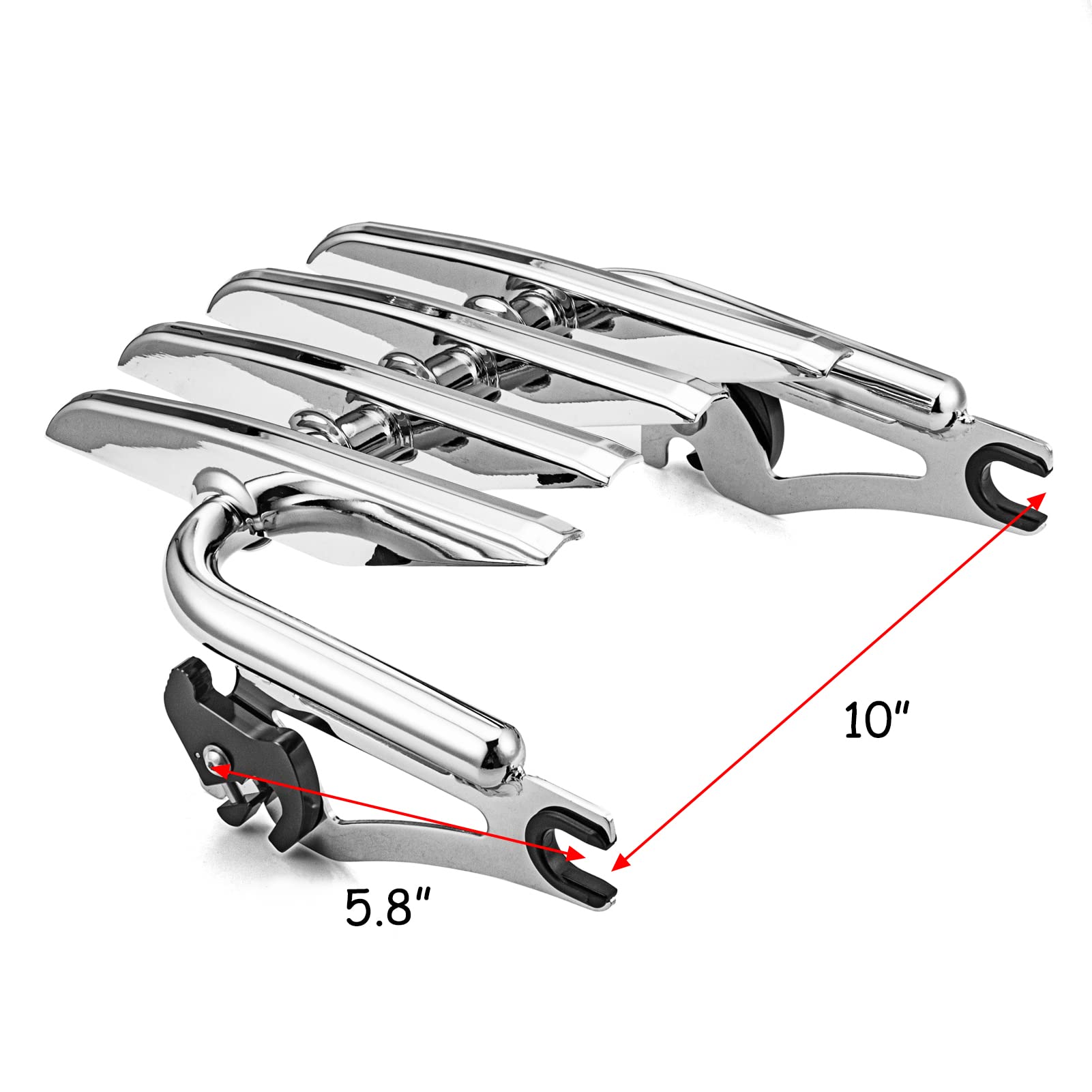Mofun Chrome Luggage Rack Stealth Style Detachable Compatible with 2009-2024 Harley Touring Road King Electra Glide Road Glide S