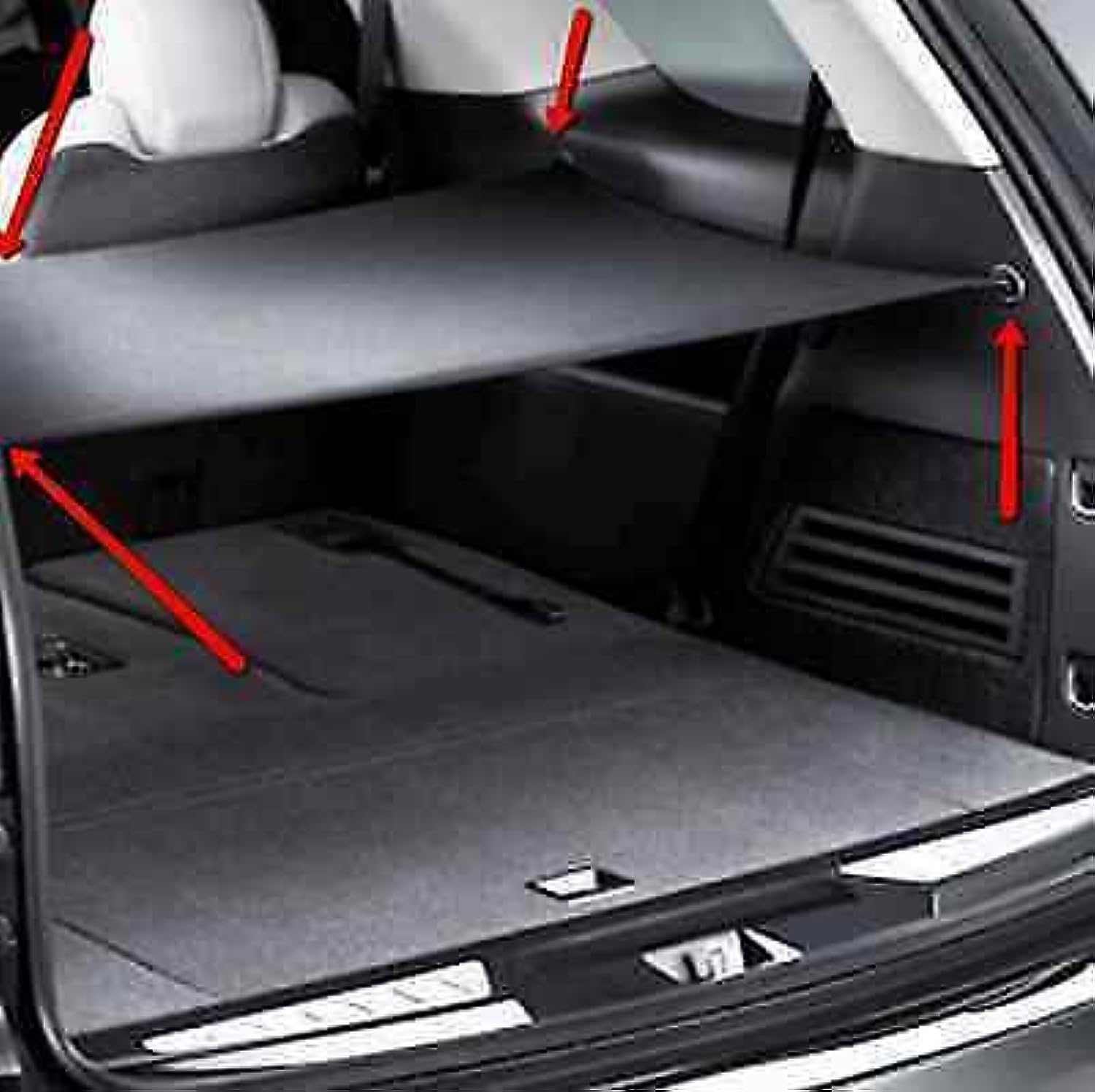 Trunknets Inc Cargo Security Flip Shade + Cargo Net For Chevrolet Traverse 2009 2010 2011 2012 2013 2014 2015 2016 - Ebony New
