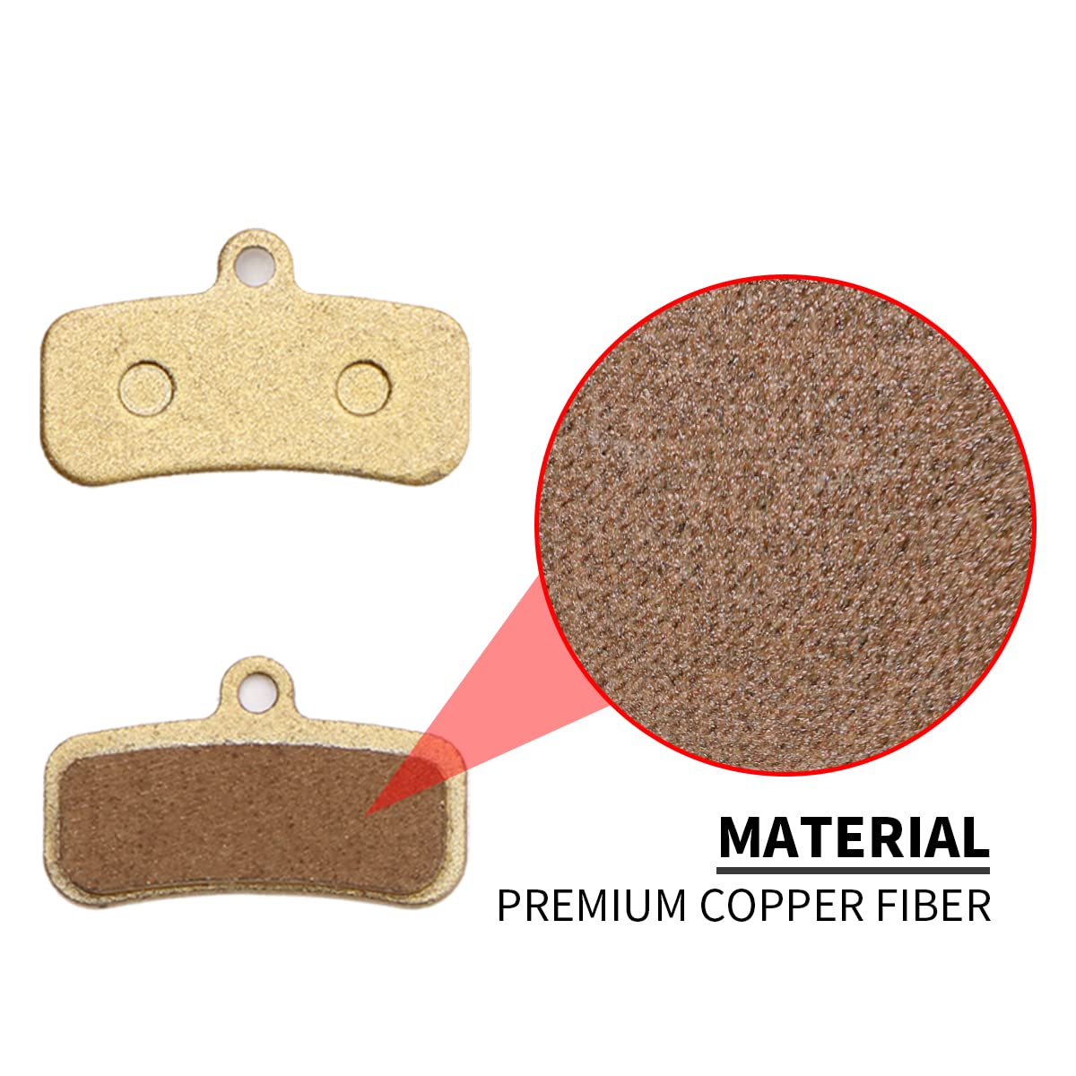 URLWALL Brake Pads for Sur Ron Light Bee X/S, Segway X160/X260, Copper, 2pcs, Durable Electric Dirt Bike Rear/Front Disc Brake Pads