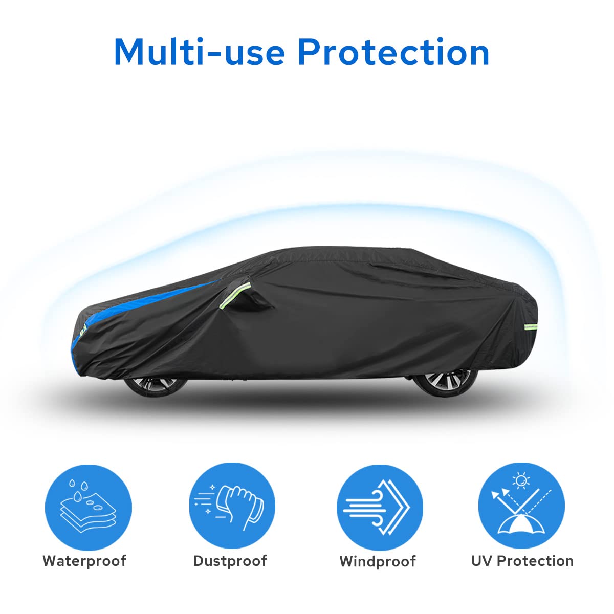 Avecrew Car Cover Custom Fit For Toyota Corolla, Waterproof All Weather Full Exterior Cover Rain Snow Uv Protection Cover With S