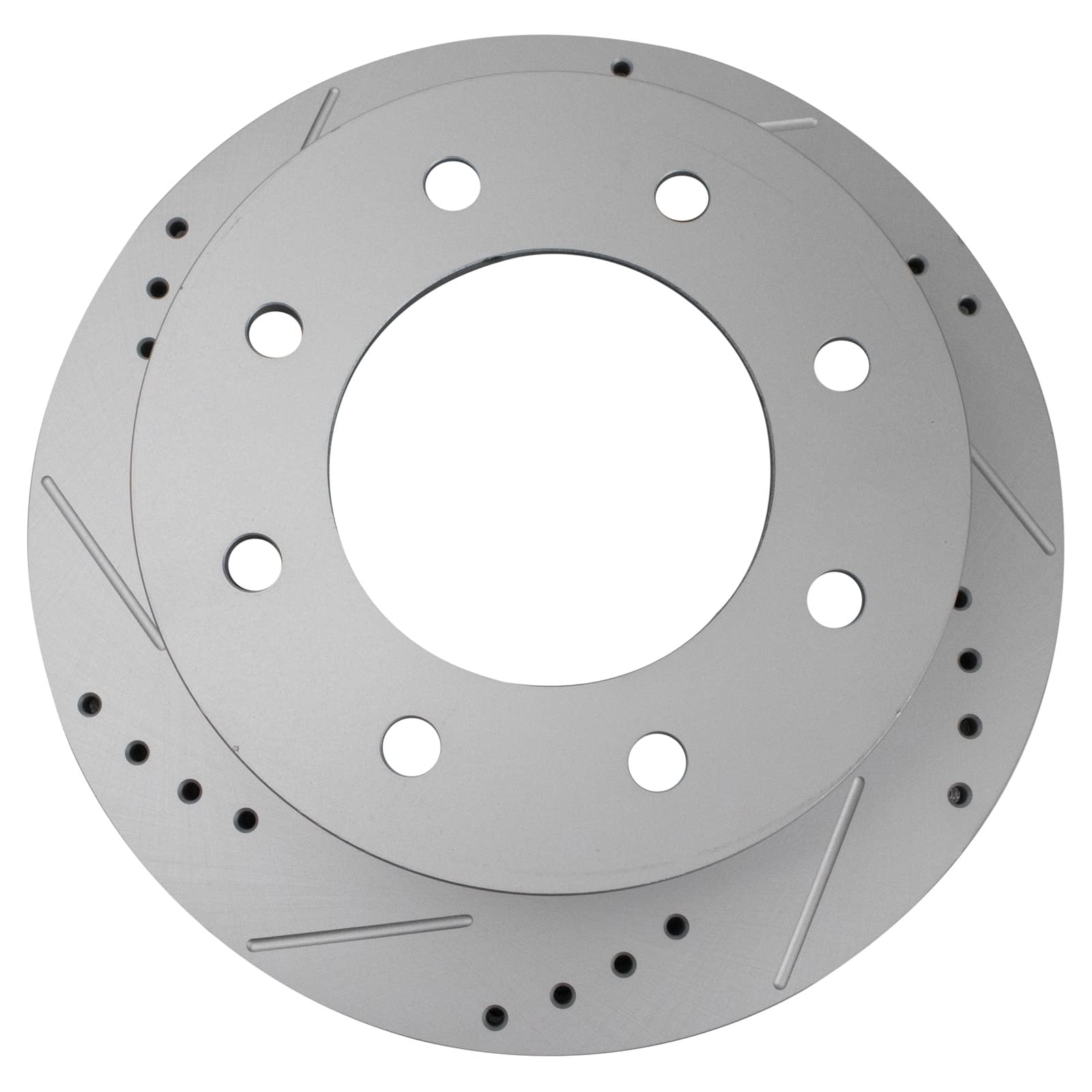 Trq Performance Rear Drilled Slotted Coated Brake Rotor Set For Gm Truck Van