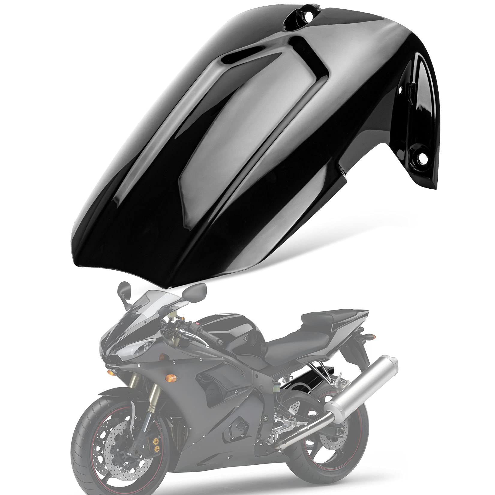 PSLER Rear Mudguard Tire Hugger for YZF R6 2003-2005 and for R6S 2006-2009 (Black)